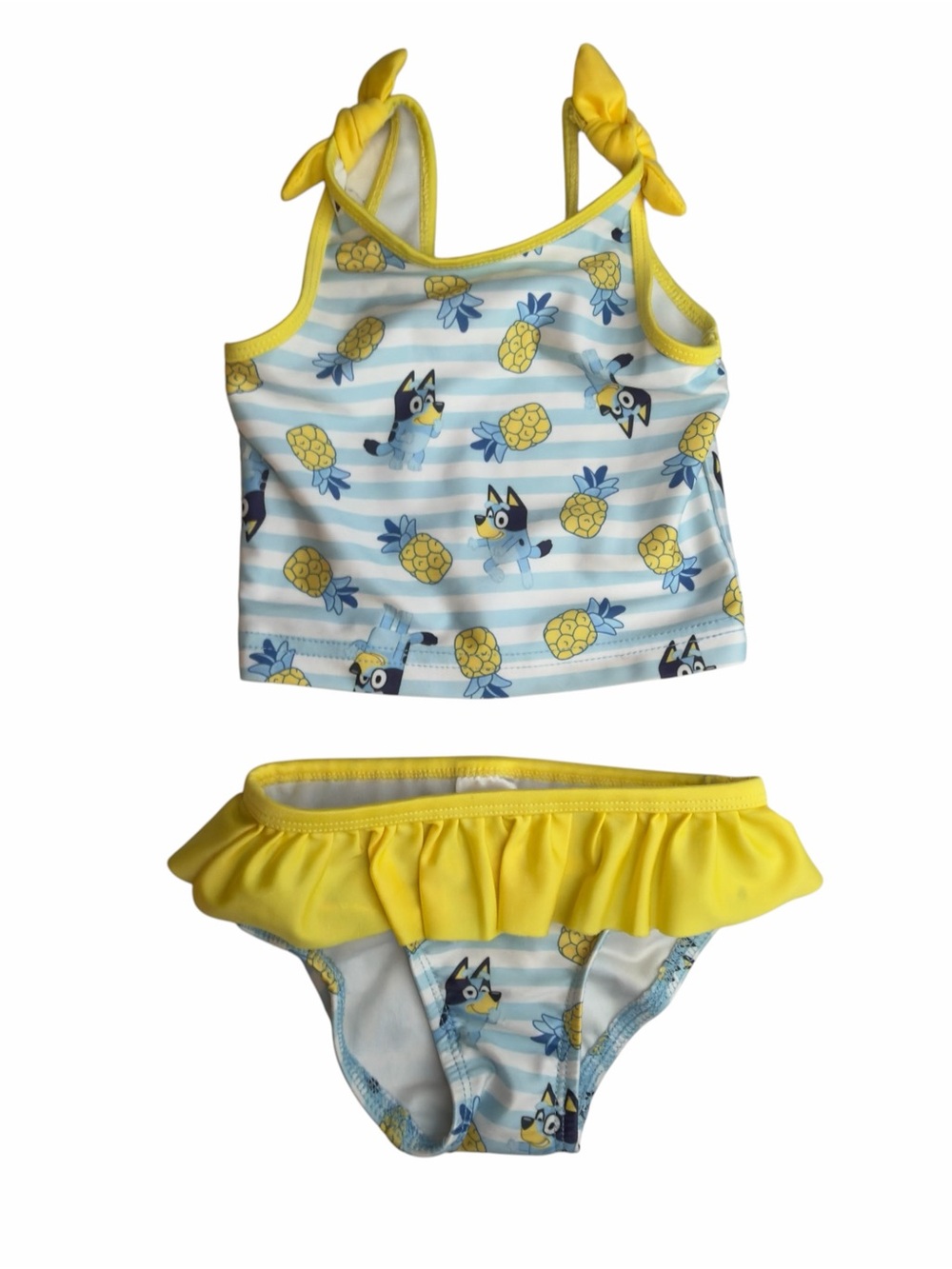 Bluey Yellow & Light Blue Pineapple Tankini Set 18 mo bingo and bluey